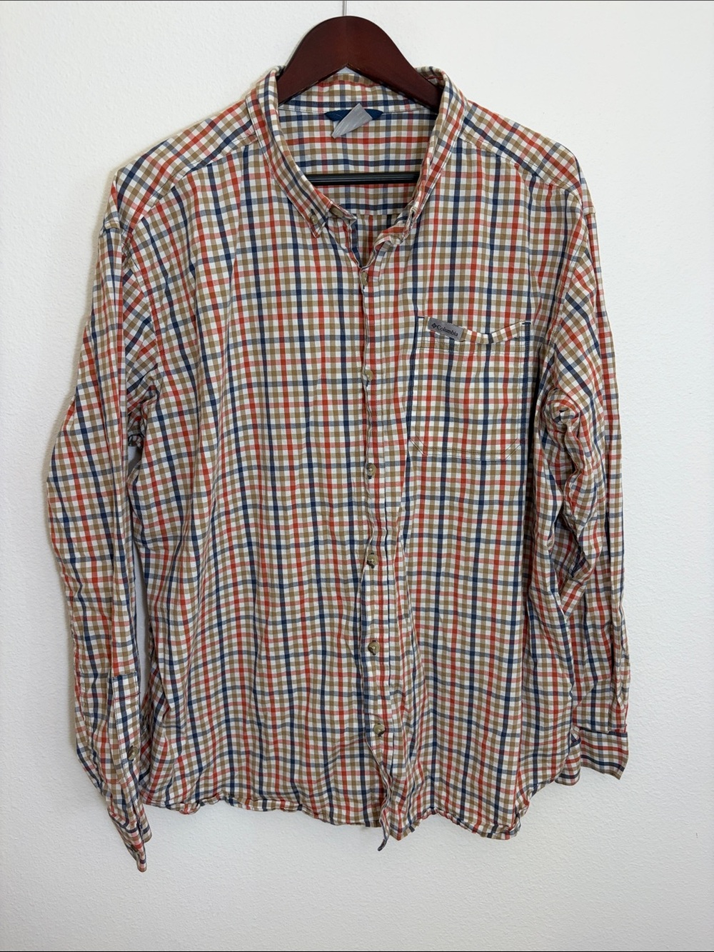 Columbia Casual Plaid Multicolor Button Up Shirt